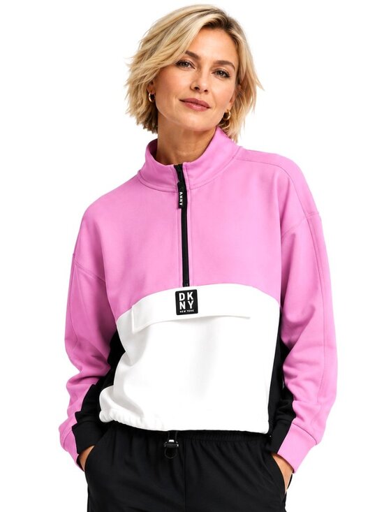 DKNY Sport Sweaters - DKNY Sport Color Block 1/2 Zip Pullover Sweater